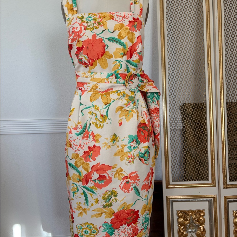 J.Crew Collection Floral Belted Sheath Dress – Size 8